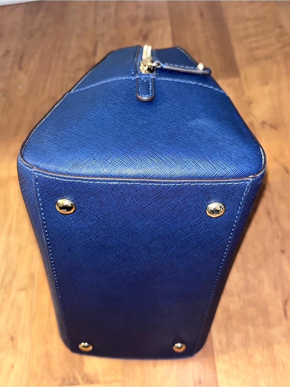 Michael Kors Royal Blue Saffiano Leather Satchel with Gold-Tone Hardware - Picture 6 of 10